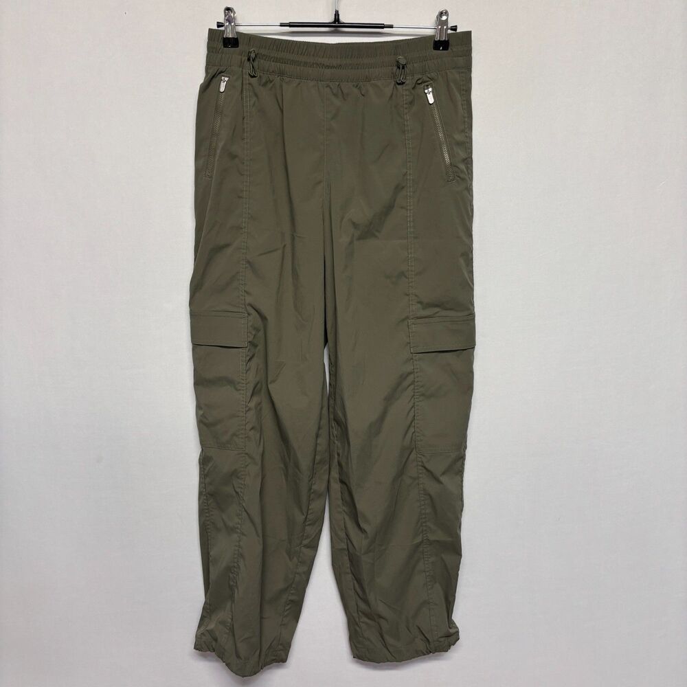 Athleta Cascade High Rise Cargo Poplin Pants Size Medium FA24 Olive C134 -19